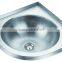 Stainless Steel Triangle Round Hand Wash Basin Corner Sink GR-598R