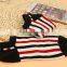 Fashion thin striped youngth short trend cotton socks