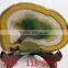 Natural polished green agate slice for home decoration