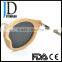 Hot Sell Italy Design Round Natural Wood Metal Temple Sunglasses