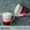 Ceramic new bone china conical mug with red black stripes