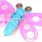 colorful butterfly singing toy sound with led light in fly, led butterfly lamp with sound