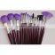 purple 16pcs powder foundation eyeshadow makeup brush set