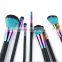 7pcs rainbow copper private logo latest artists makeup brushes maquiagem makeup cosmetic brush set