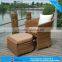 Wicker patio furniture garden rattan chair with ottoman (9082)