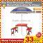 Folding Picnic PlasticTable and 4 Seats/chairs/bench With Umbrella