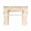 Natural stone lower beige marble fireplace surround