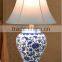 Blue and white ceramic table lamps