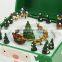 plastic Christams gift music box , decoration box with snow mand and christmas tree inside