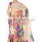Digital Flower Rose Printed Designer Saree With Blouse Material
