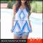 MGOO Hot Selling Custom Design Women Printed Chiffon Top New Fashion Ladies Clothing Blue Summer Casual Top Z581
