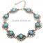 zm34113a vintage women jewelry accessories sliver plated turquoise choker necklace