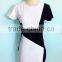 Fancy china supplier summer solid black and white jersey casual latest designs photos fashion women dresses
