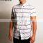 High quality cotton men shirt wholesale,short-sleeved striped shirt for men in guangzhou