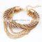 braided multilayer bracelet alloy bangle jewelry gold plated pulseras women bracelets