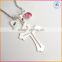 14k Silver Religious Jewelry Heart Initial Personalized Birthstone Smooth Christian Cross Pendant Necklace coss jewelry