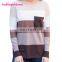 Wholesale Low Price Long Sleeves Striped Knitted Fashion Sweater For Women