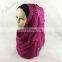 Fashion Design Chiffon Silk Embroidered Wedding Bride Arabic Muslin Long Hijab