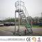 China Industrial Aluminum Warehouse Ladder with Wheels