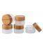 20g Cosmetic Glass Bottle Cosmetic Cream Jar with Bamboo Cap