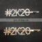 RTS Custom Fashion Gold Silver Hair Accessories Girls Simple Metal Hairgrip Hairpin Crystal Letter Bobby Pin Hair Clip For Hair