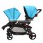 High Quality Twins Baby Stroller High Landscape Aluminum Alloy Pram Twins Folding Shockproof  Wheel