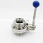 Free sample sanitary manual SMS 25.4 male butterfly valve for brewery,dairy,food processing equipments
