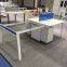 A3060 leg L shape office furniture desk with wooden top and cabinet
