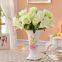 Pink Yellow Lily Rose Morning Glory Hand Made Ceramic Vase Decoration For Living Room
