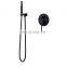 HM003 Round luxury SHOWER curah hujan rain shower fall faucet set kran & spa black brass