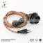 Tonghua Brown Twisted Electrical Wire Vintage Fabric Braided Cable Textile Covered Pendant Light Cord 2*0.75mm