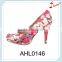 Spring flower cheap sexy high heels shoes latest fashion dresses heels shoes 2015