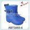 Dark blue girls low heel ankle rain boots with buckle