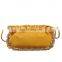 Women Pleated Cloud Handbags, Gold Chain Shoulder Bag Luxury Pure Color Ruched Hobos Lady Dumpling Wrinkled Crossbody Bags/
