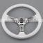 350mm ABS plastic white car steering wheel, Red chrome car racing steering wheel universal