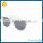 transparent frame sunglasses with ice-blue mirror lens, colorful custom sunglasses