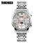 SKMEI 9121 Men Fashion & Luxury Stainless Steel Band Business Calendar Analog Waterproof Quartz Wrist Watches