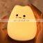 7 Colors LED USB Cat Night Light Silicone Soft Cartoon Baby Table Lamp Bedroom LED Night Light