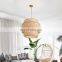 Hand Woven Rattan Pendant Light Natural Creative Basket Light Fixture Bamboo Chandelier For Living Room Restaurant Dinner Room
