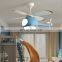 New Children's Room Aircraft Led Ceiling Light Modern Carton LED Fan Lamp With Remote Control for Kids Bedroom