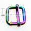 Factory Square Iron Metal Slider Fashion Rainbow Adjuster Buckle For Dog Collars Bag Parts