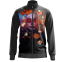 Black Custom Sublimation Jacket of Scary Woman Pattern With Black Zipper