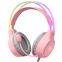 RGB Colorful Glow Headphones With HD Flexible Mic 3.5mm Wired Gaming Stereo Earphones For Xbox Ps5 Ps4 Switch