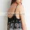Autumn 2015 Womens Black Embroidered Bohemian Crop Tops