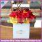 Customer Rigid Paperboard White Square Rose Flower Hat Box