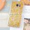 Transparent Glue Dispensing TPU Soft Case With Shiny Sequins for Samsung S6
