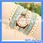 HOGIFT New Fashion Hot Colorful Vintage women watch Weave Wrap Bracelet Watch