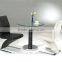 ST-066 glass top A3 carbon steel base dining table