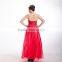 rose decoration gauze satin fabric off-shoulder wrapped chest beading maxi evening dress