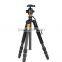 Q476 quality assurance DSLR camera tripod , carbon fiber tripod stand with twist lock and ball head